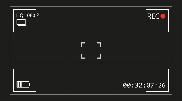 摄像机接口矢量电影插图。向量在黑色背景图片下载