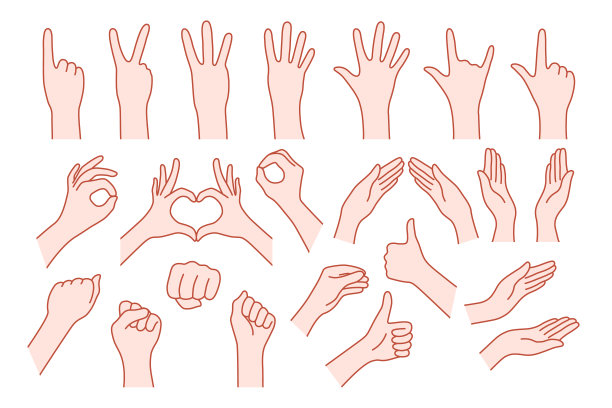 收集手的形状像手势图片下载