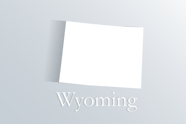 怀俄明州地图白色平面图标矢量图像设计插图图片下载