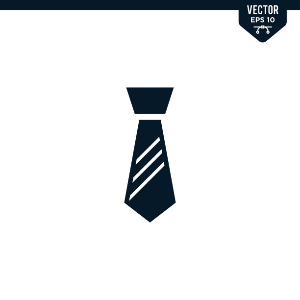 领带图标收集字形风格图片下载