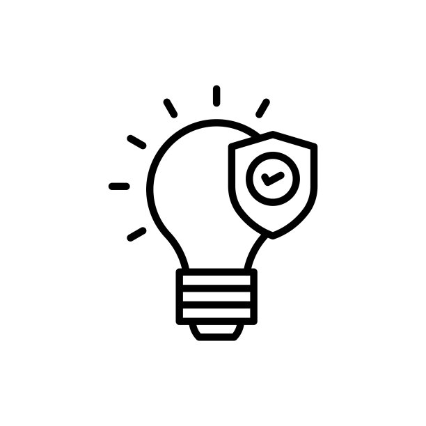 知识产权图标线与颜色背景和投资图标图片下载