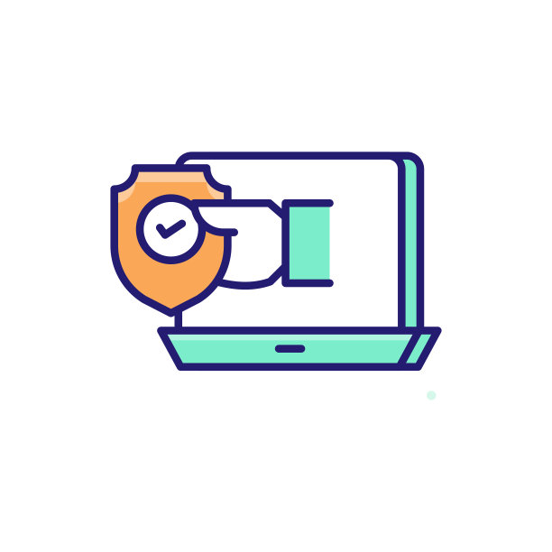 系统保险图标平与彩色背景和投资图标图片下载