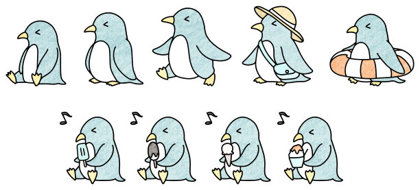 企鹅插图套装图片下载