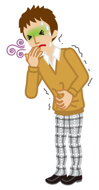 患有恶心的男性高中生 - 流感症状剪贴画，全身像图片下载