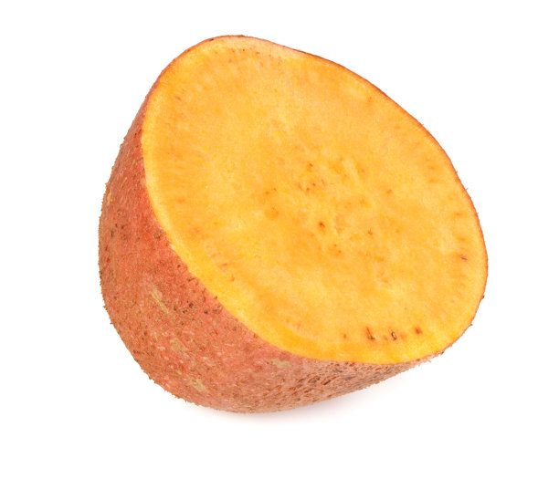 切片红薯孤立在白色背景图片下载