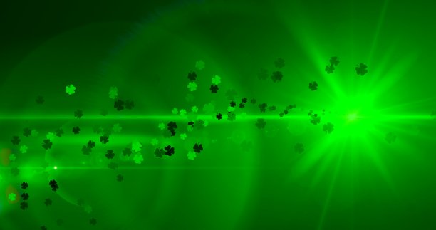 帕特里克日背景与三叶草叶图案。为了庆祝酒吧派对。3d渲染，3d插图图片下载