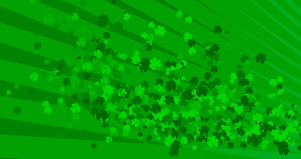 帕特里克日的背景与飘落的三叶草叶图案。为了庆祝酒吧派对。3d渲染，帕特里克戴背景与三叶草叶图案。为了庆祝酒吧派对。三维渲染图片下载