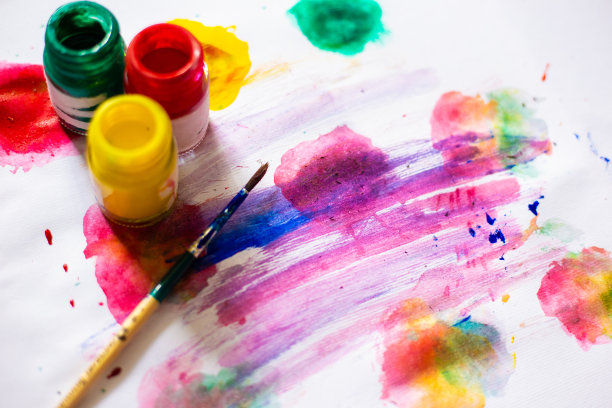 彩色水彩手绘白牛皮纸图片下载