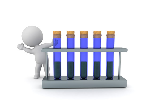 3D角色从许多玻璃瓶子后面挥手图片下载