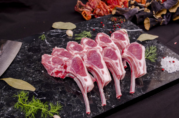 肉饼牛排安特瑞科特排骨肉与冰箱肉丸库存照片图片下载