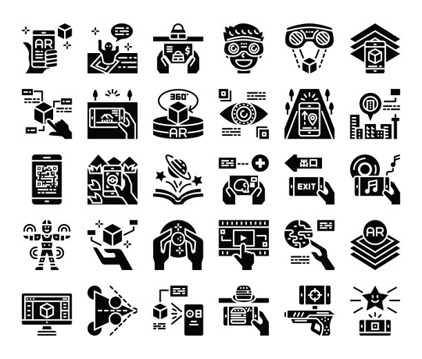 AR字形矢量图标图片下载