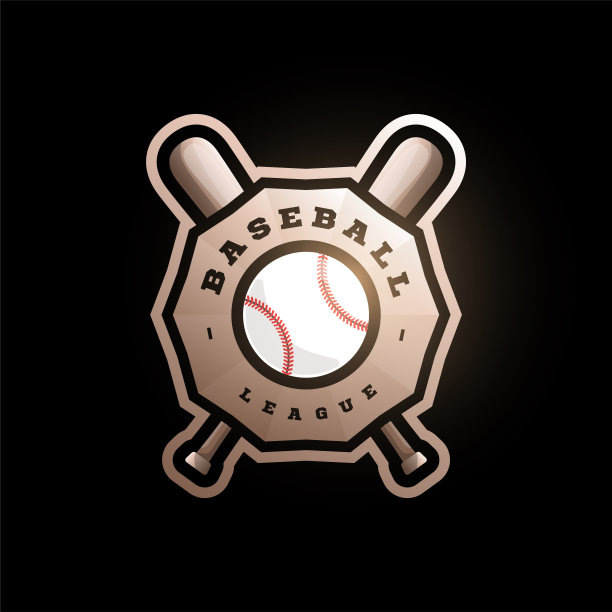 棒球圆形矢量标志与横拍。现代专业排印运动复古风格矢量标志和模板标识设计。棒球棕色标志设计。图片下载
