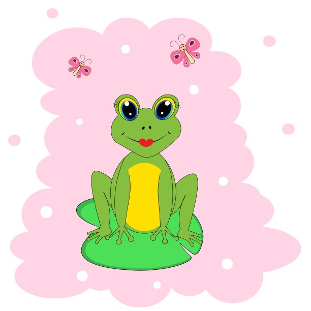 可爱的青蛙插图托儿所装饰图片下载