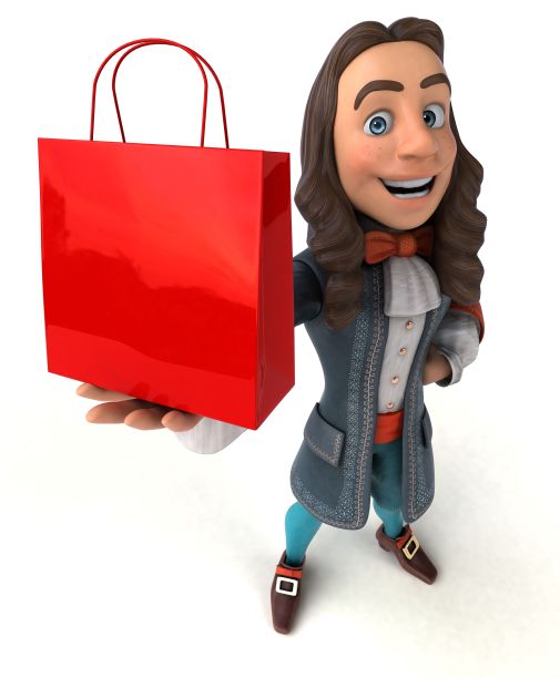 3D插图的卡通人在历史巴洛克服装图片下载