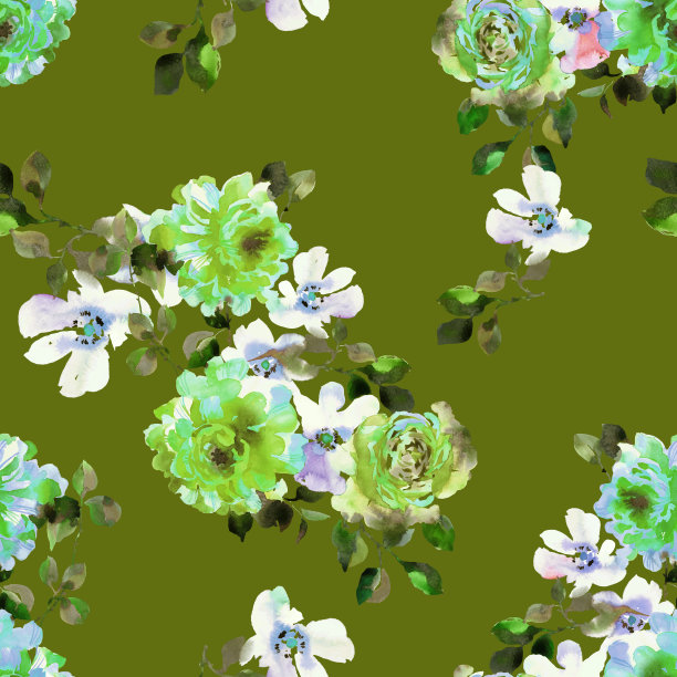 无缝的花卉图案。图片下载