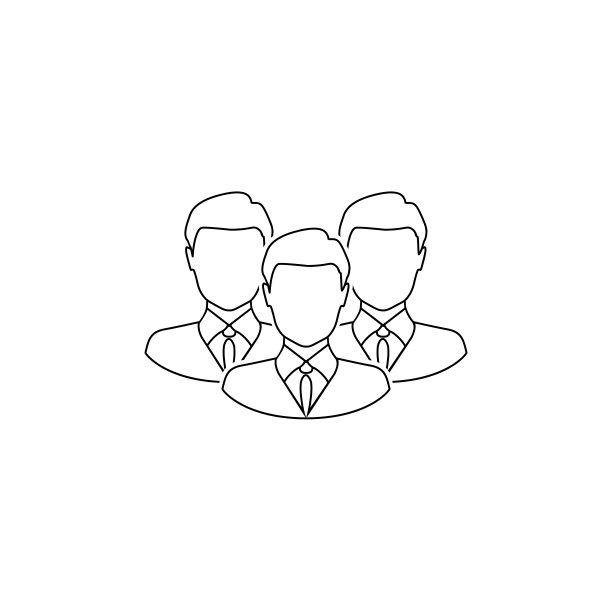 公司团队线图标。领导背后的员工。向量图片下载