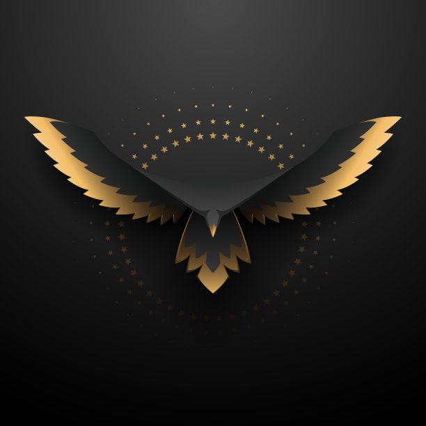 黑色和金色的鹰插图图片下载