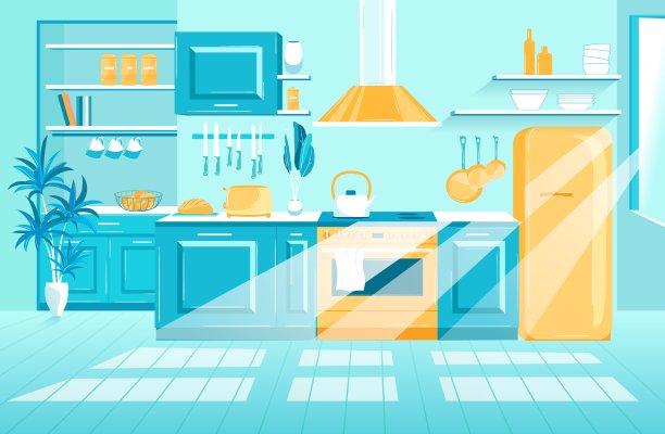 家空现代厨房室内家具图片下载