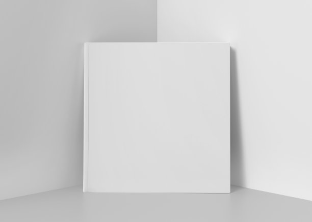 白色软封面书模型，3D渲染在浅灰色的背景图片下载