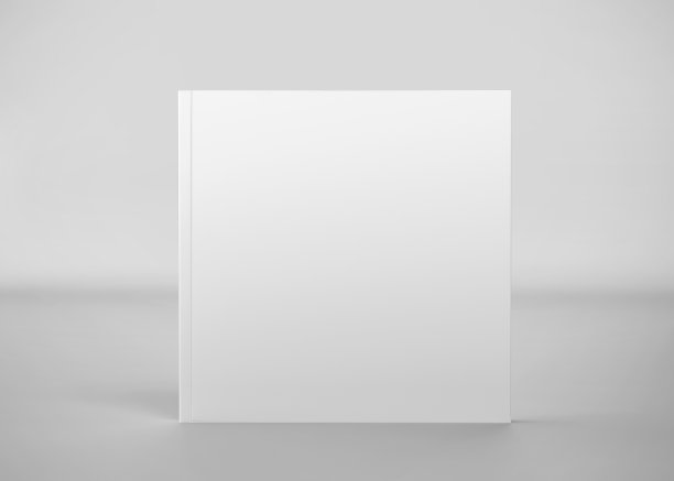 白色软封面书模型，3D渲染在浅灰色的背景图片下载