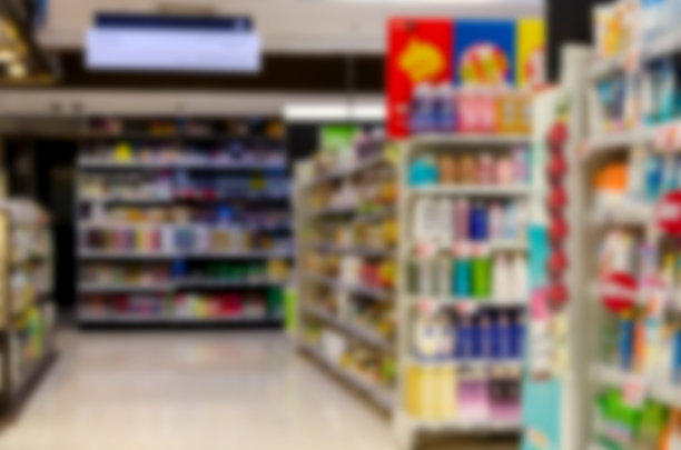 模糊的超市商品图片下载