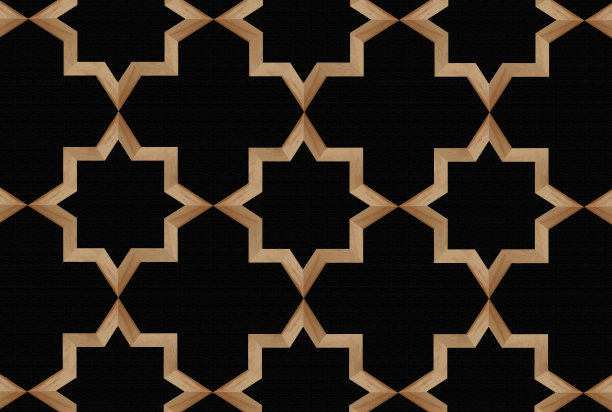 隔断由木雕等几何工艺品组成图片下载