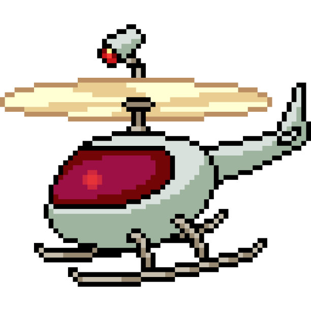 矢量像素艺术孤立的直升机无人机图片下载