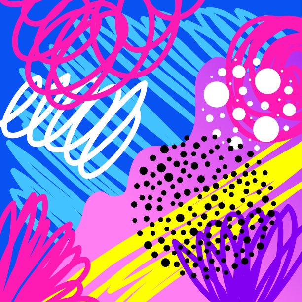 抽象创意涂鸦背景。手绘封面模板设计生日卡，夏季聚会邀请，季节性销售，幼稚t恤图片或袋印花等。图片下载