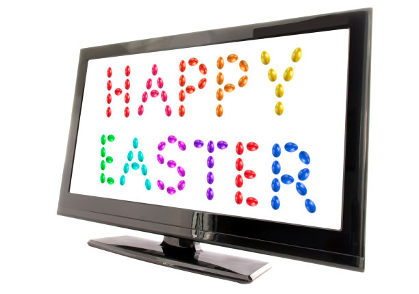 大屏幕上的彩蛋短信，复活节快乐图片下载