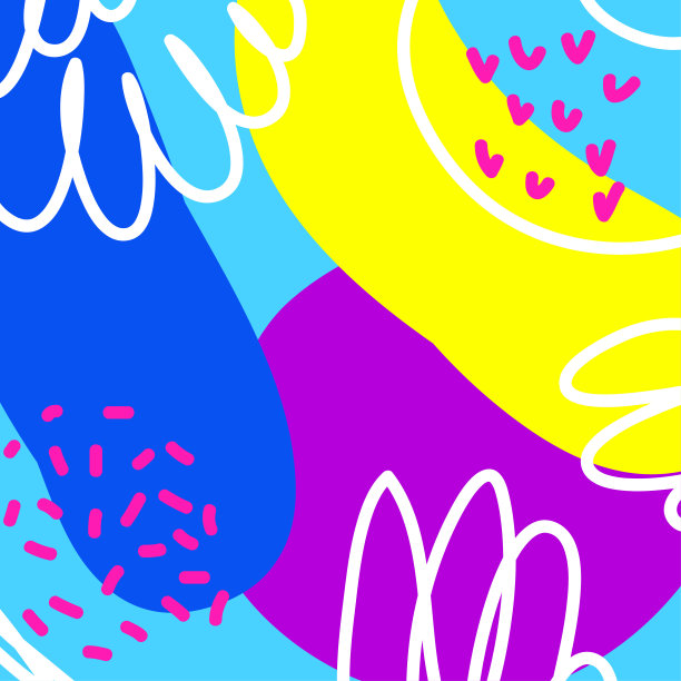 抽象创意涂鸦背景。手绘封面模板设计生日卡，夏季聚会邀请，季节性销售，幼稚t恤图片或袋印花等。图片下载