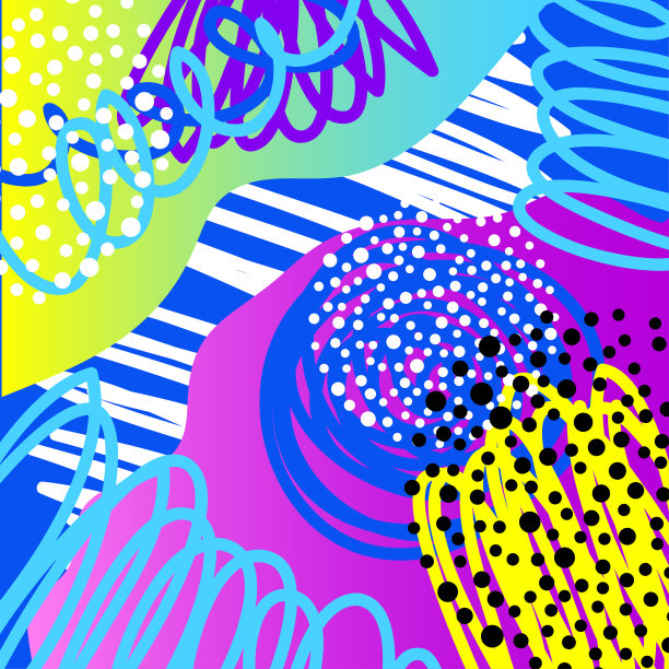 抽象创意涂鸦背景。手绘封面模板设计生日卡，夏季聚会邀请，季节性销售，幼稚t恤图片或袋印花等。图片下载