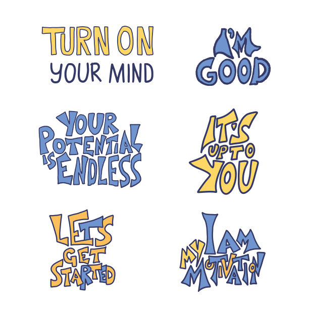 独立励志语录合集：矢量文本图片下载