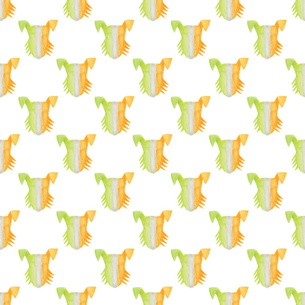 无缝图案与狗在爱尔兰国旗的颜色图片下载