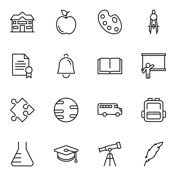 教育的图标集。图片下载