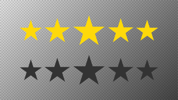 两笔五星客户产品评级评论应用程序和网站在白色背景上的平面图标。星的反馈。向量图片下载