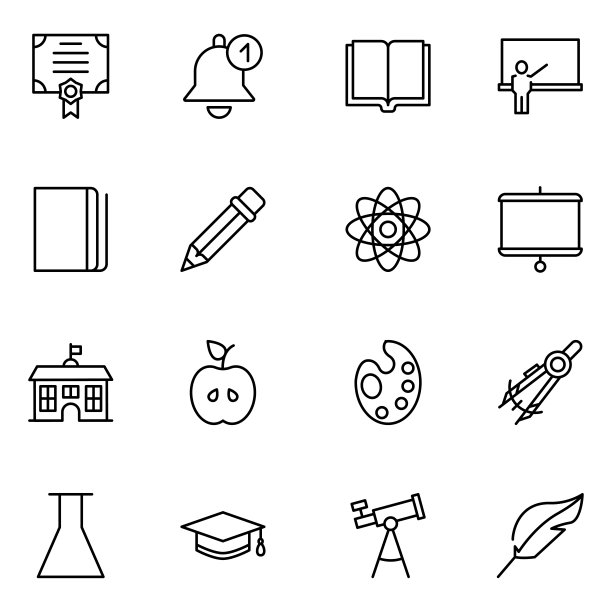 教育的图标集。图片下载