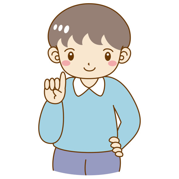 一个男孩微笑着解释的插图图片下载