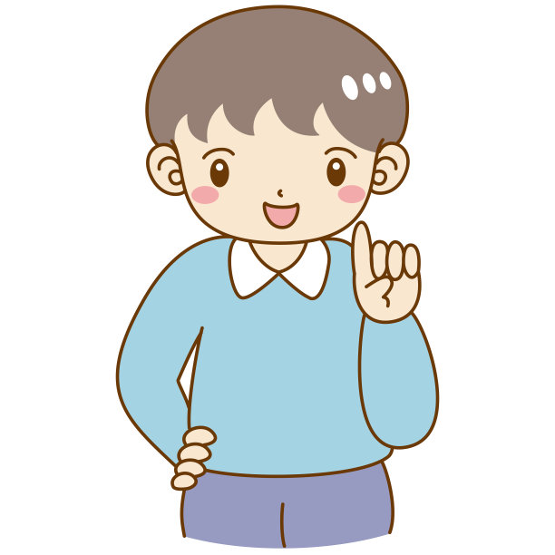 一个男孩微笑着解释的插图图片下载