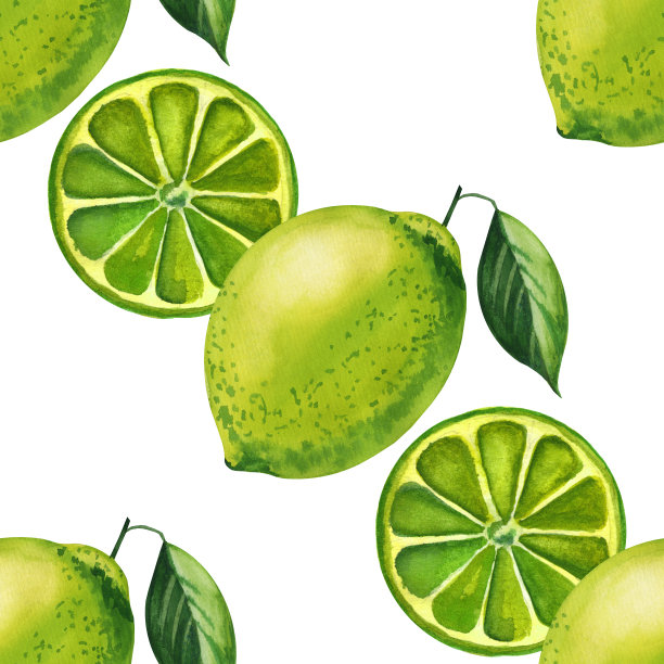 水彩无缝花卉图案与柠檬水果手绘装饰背景。印刷纺织品，布料，墙纸，剪贴簿图片下载