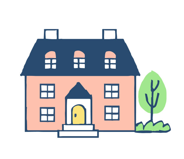 可爱的粉红色房子和阁楼图片下载