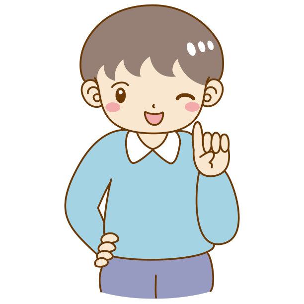 一个男孩微笑着解释的插图图片下载