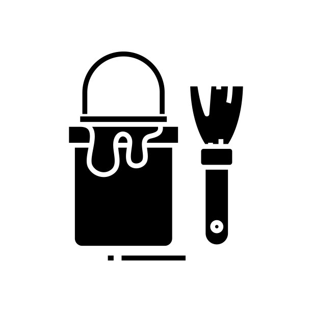 墙壁绘制黑色图标，概念插图，矢量平面符号，象形符号图片下载