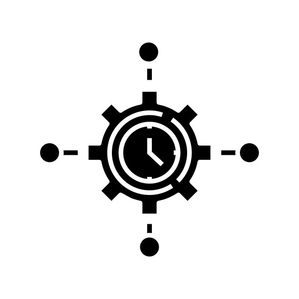 计时黑色图标，概念插图，矢量平面符号，象形符号图片下载