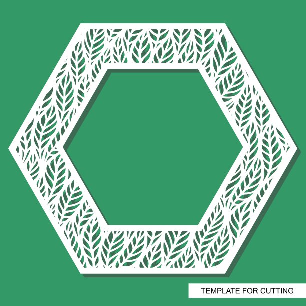 独特的六角形相框。图片下载