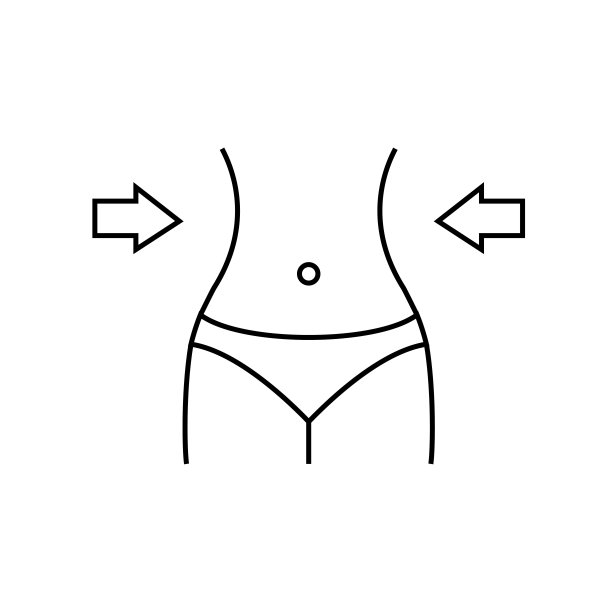 减肥线图标，健身和运动，苗条的身体与卷尺符号矢量图形，白色背景上的线性图案，eps 10。像素完美。图片下载