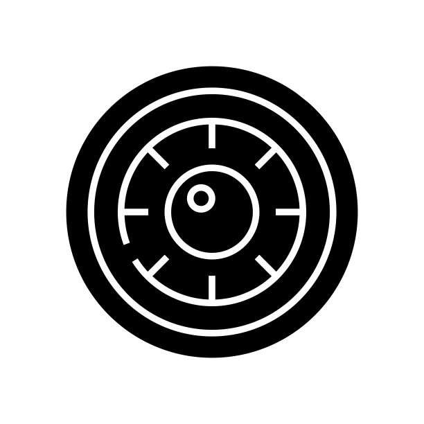 车轮黑色图标，概念插图，矢量平面符号，象形符号图片下载