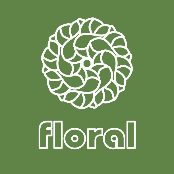 图标或标志设计与抽象的轮廓花图片下载