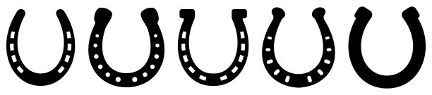 马蹄图标集。幸运的象征。向量图片下载