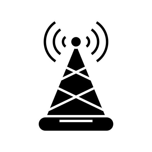 Wifi路由器黑色图标概念图图片下载