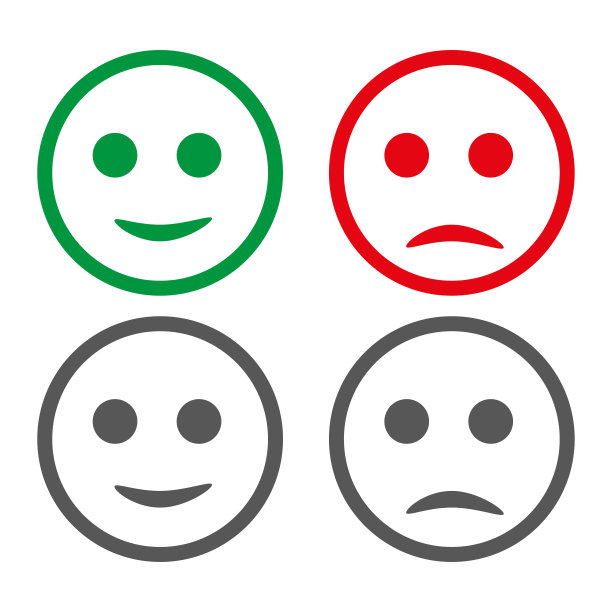 白色背景下的好心情坏心情图片下载